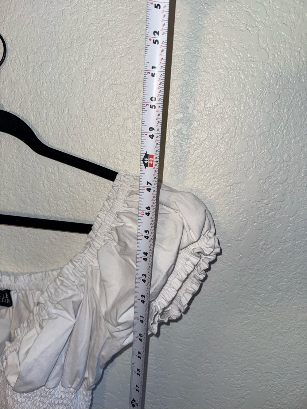 Danielle Bernstein White Tiered Poplin Smocked Bodice Puff Sleeve Midi Dress L - Picture 9 of 13